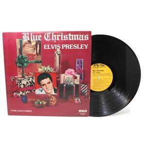 Elvis Presley Blue Christmas Album Vinyl Record 70s Iconic Holiday Festive Music